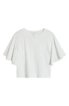 Treasure & Bond Flutter Sleeve Cotton T-shirt In White Blanc