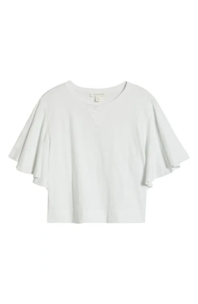 Treasure & Bond Flutter Sleeve Cotton T-shirt In White Blanc