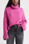 Treasure & Bond Fuzzy Turtleneck Sweater In Pink