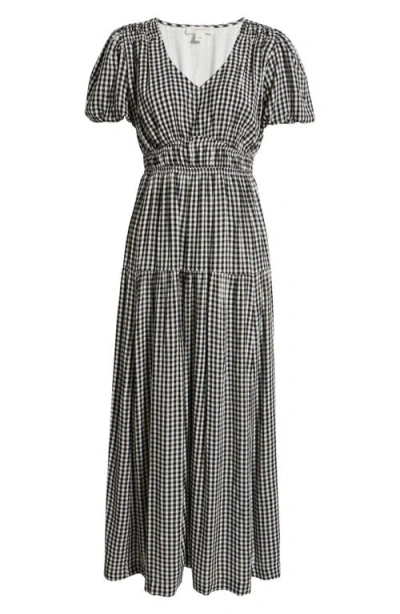 Treasure & Bond Gingham Puff Sleeve Maxi Dress