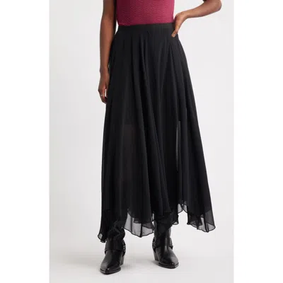 Treasure & Bond Handkerchief Maxi Skirt In Black