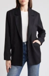 Treasure & Bond Herringbone Oversize Blazer In Black