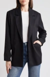 Treasure & Bond Herringbone Oversize Blazer In Black