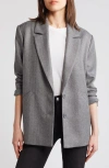 Treasure & Bond Herringbone Oversize Blazer In Grey Medium Charcoal Combo