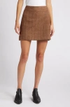 Treasure & Bond Herringbone Tweed Miniskirt In Brown- Tan Chevron Weave