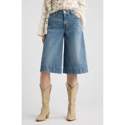 Treasure & Bond High Waist Culotte Wide Leg Jeans In Blue