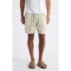 Treasure & Bond Jacquard Check Cotton & Linen Blend Drawstring Shorts