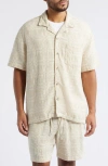 Treasure & Bond Jacquard Cotton Blend Camp Shirt