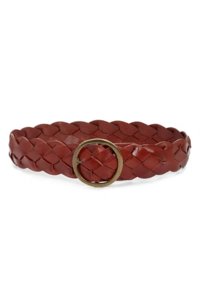 Treasure & Bond Kaylee Braided Leather Belt In Cognac