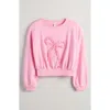 Treasure & Bond Kids' Appliqué Bow Sweatshirt In Pink