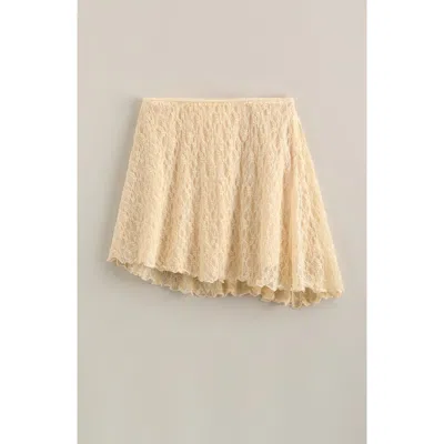Treasure & Bond Kids' Asymmetric Lace Skirt In Yellow