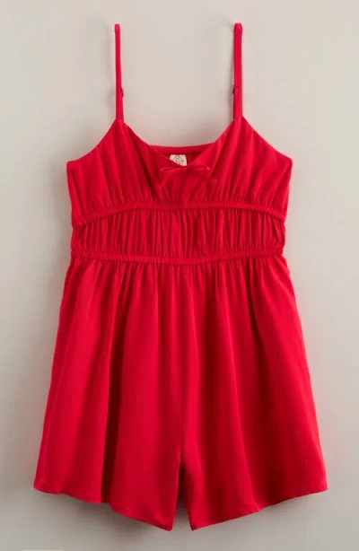 Treasure & Bond Kids' Bow Front Romper In Red