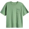 Treasure & Bond Kids' Core Slub Cotton Pocket T-shirt In Green Shale
