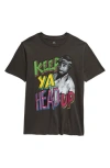 Treasure & Bond Kids' Cotton Graphic T-shirt In Black Raven Keep Ya Head Up