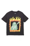Treasure & Bond Kids' Cotton Graphic T-shirt In Black Sun Is Shining