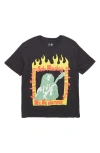 Treasure & Bond Kids' Cotton Graphic T-shirt In Black Sun Is Shining
