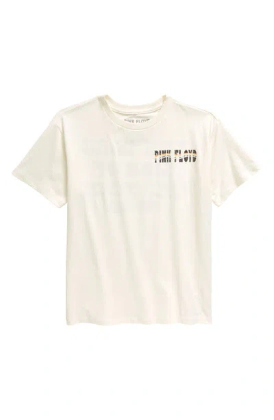 Treasure & Bond Kids' Cotton Graphic T-shirt In Ivory Egret Pink Floyd