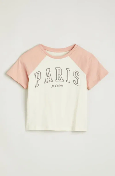 Treasure & Bond Kids' Cotton Graphic T-shirt In White