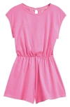 Treasure & Bond Kids' Cotton Knit Romper In Pink Cotton