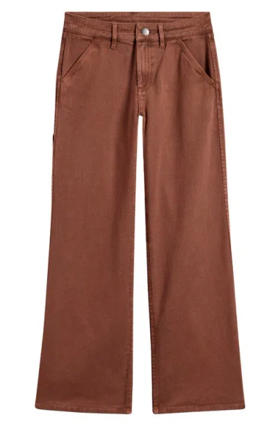 Treasure & Bond Kids' Cotton Twill Utility Pants In Brown Tiramisu