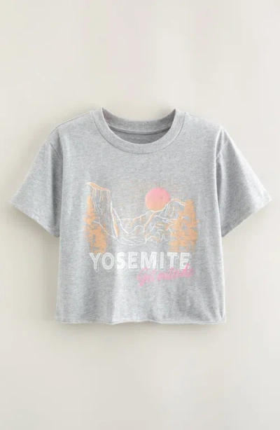 Treasure & Bond Kids' Crop Cotton Graphic T-shirt In Blue