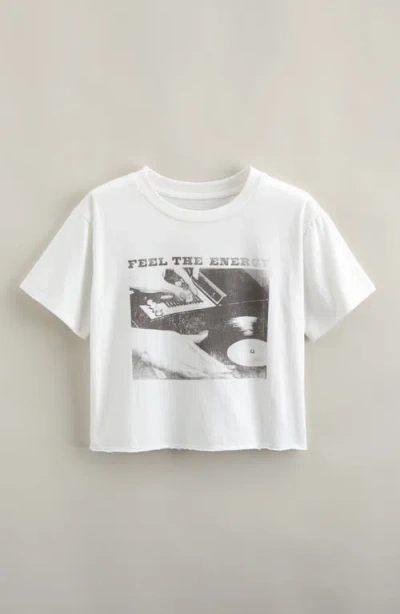Treasure & Bond Kids' Crop Cotton Graphic T-shirt In Neutral