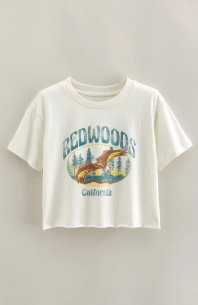 Treasure & Bond Kids' Crop Cotton Graphic T-shirt In White
