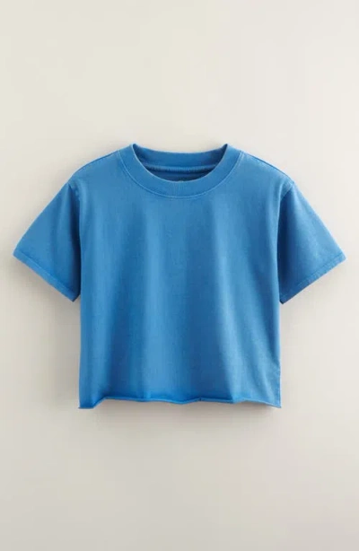 Treasure & Bond Kids' Crop Cotton T-shirt In Blue