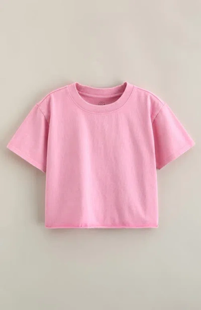 Treasure & Bond Kids' Crop Cotton T-shirt In Blue