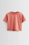 Treasure & Bond Kids' Crop Cotton T-shirt In Coral Faded