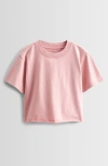 Treasure & Bond Kids' Crop Cotton T-shirt In Pink Moonlite