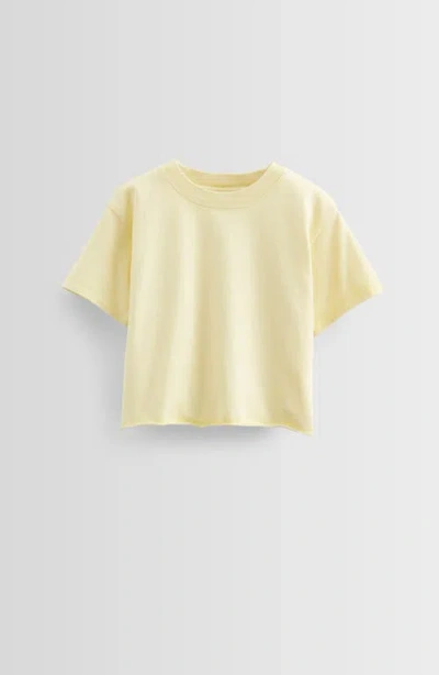 Treasure & Bond Kids' Crop Cotton T-shirt In Yellow Pastel