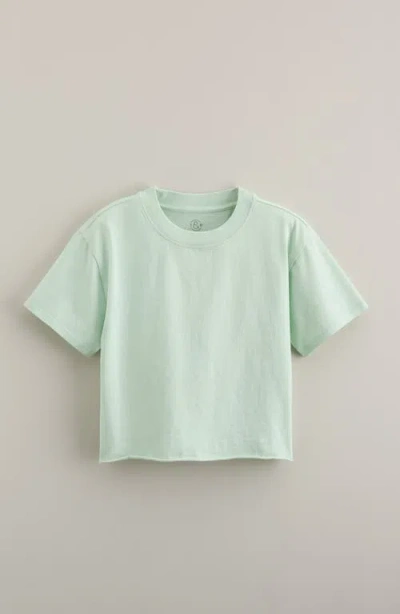 Treasure & Bond Kids' Crop Cotton T-shirt In Green