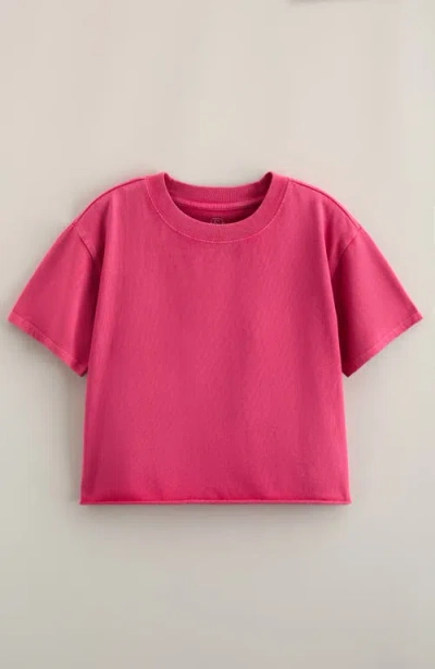 Treasure & Bond Kids' Crop Cotton T-shirt In Pink