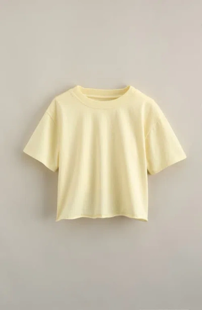 Treasure & Bond Kids' Crop Cotton T-shirt In Yellow