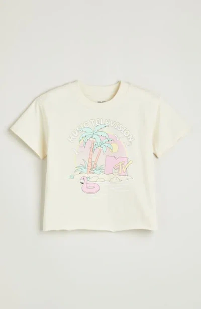 Treasure & Bond Kids' Crop Graphic Tee In White
