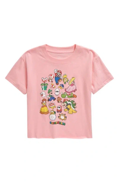 Treasure & Bond Kids' Crop Graphic Tee In Candy Pink Mario