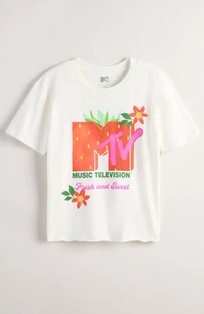 Treasure & Bond Kids' Crop Graphic T-shirt In White