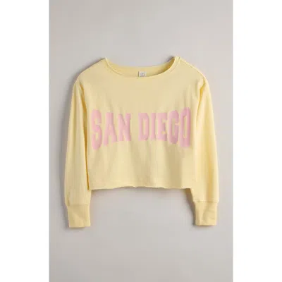 Treasure & Bond Kids' Crop Sweatshirt In Yellow
