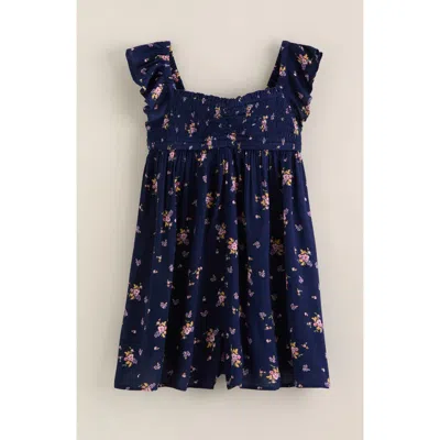 Treasure & Bond Kids' Flutter Sleeve Romper In Blue