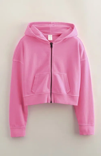 Treasure & Bond Kids' French Terry Zip-up Hoodie In Pink