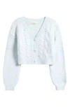 Treasure & Bond Kids' Fuzzy Cardigan Sweater In Blue Fade