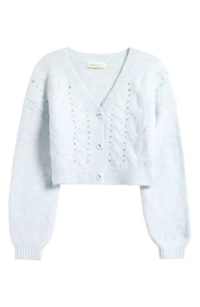 Treasure & Bond Kids' Fuzzy Cardigan Sweater In Blue Fade