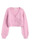 Treasure & Bond Kids' Fuzzy Cardigan Sweater In Purple Victoria