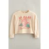 Treasure & Bond Kids' Graphic Raw Hem Crop Crewneck Sweatshirt In Yellow