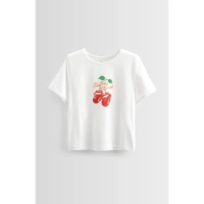 Treasure & Bond Kids' Graphic Baby Tee In White Rolling Stones Cherries