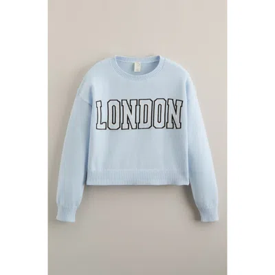 Treasure & Bond Kids' Intarsia Knit Sweater In Blue