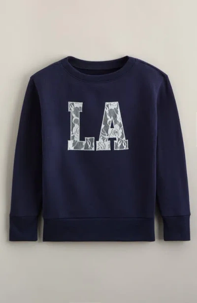 Treasure & Bond Kids' Lace Graphic Sweatshirt In Blue