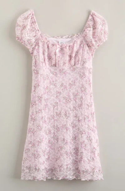 Treasure & Bond Kids' Lace Puff Sleeve Dress In Pink
