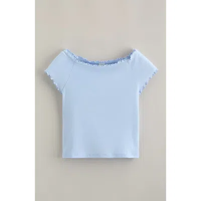 Treasure & Bond Kids' Lettuce Edge Rib T-shirt In Blue